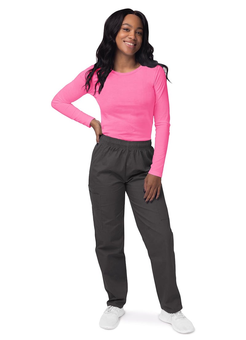 Sivvan Scrubs for Women - Long Sleeve Comfort Underscrub Tee - S8500 - Neon Pink - S - Image 4
